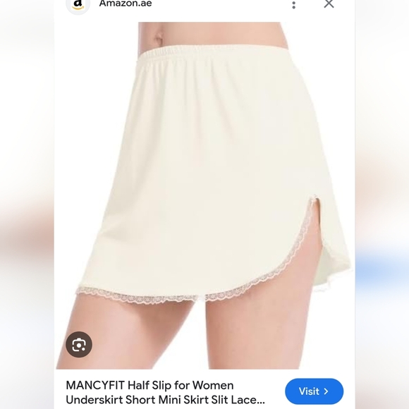 Mancyfit Cream Satin Chemise Skirt Slip with Elastic Waistband - Size XL NWT - Picture 2 of 8